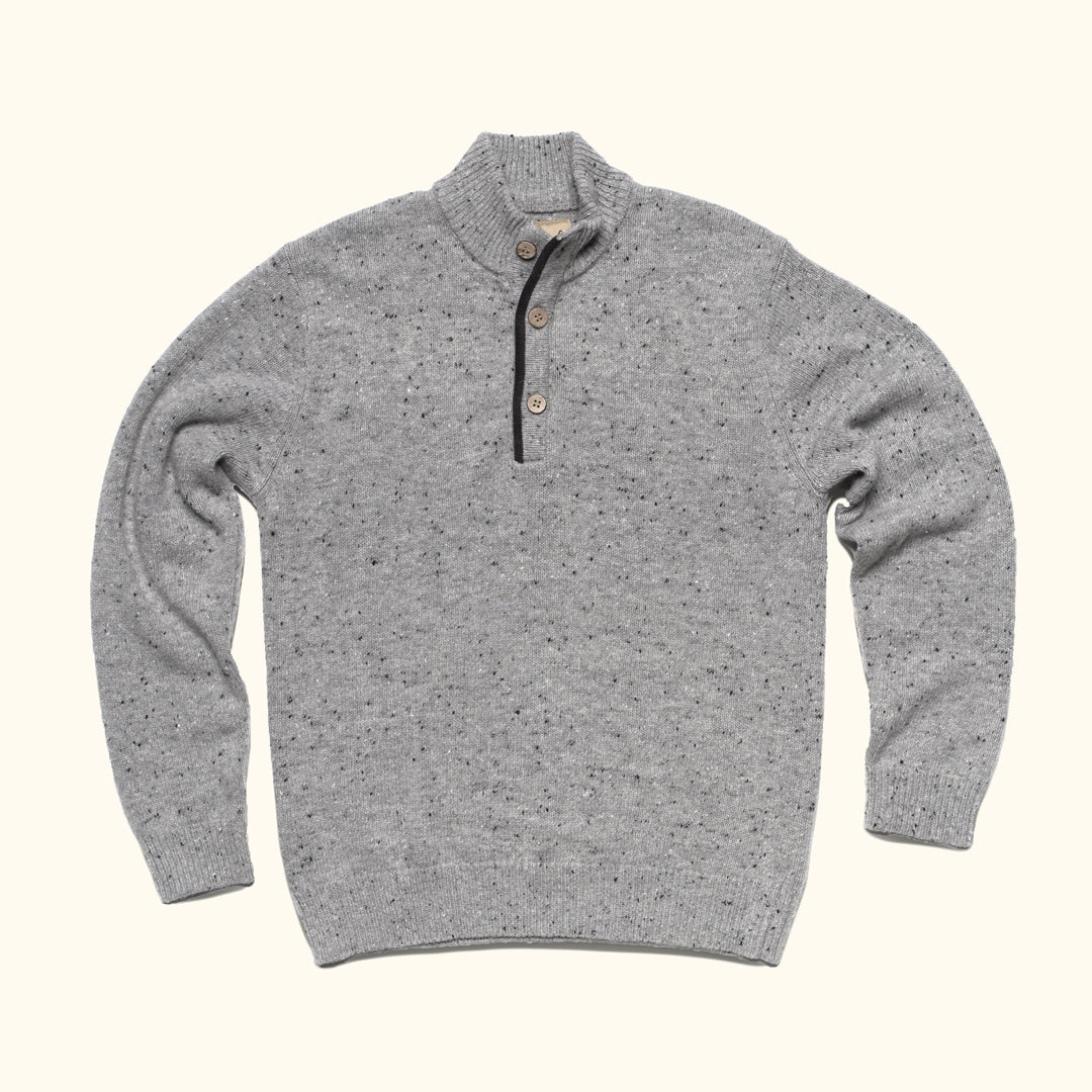 Men's Gray Sweater - Fleck - Wool Blend