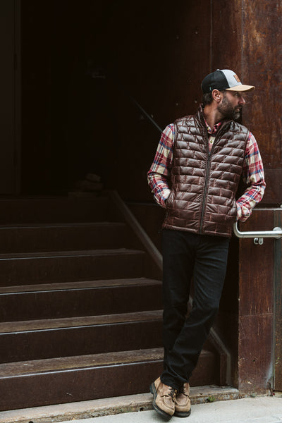 Nano Puff Leather Vest -