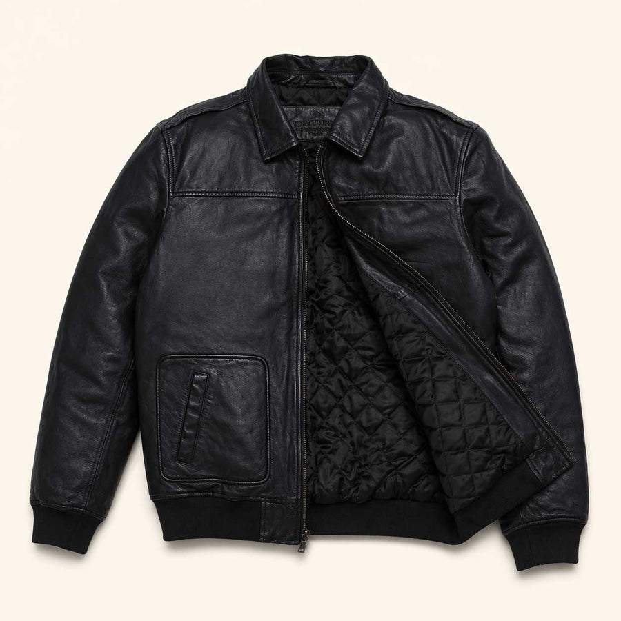 Street Wear - Premium Mens Black Bomber Jacket under $500