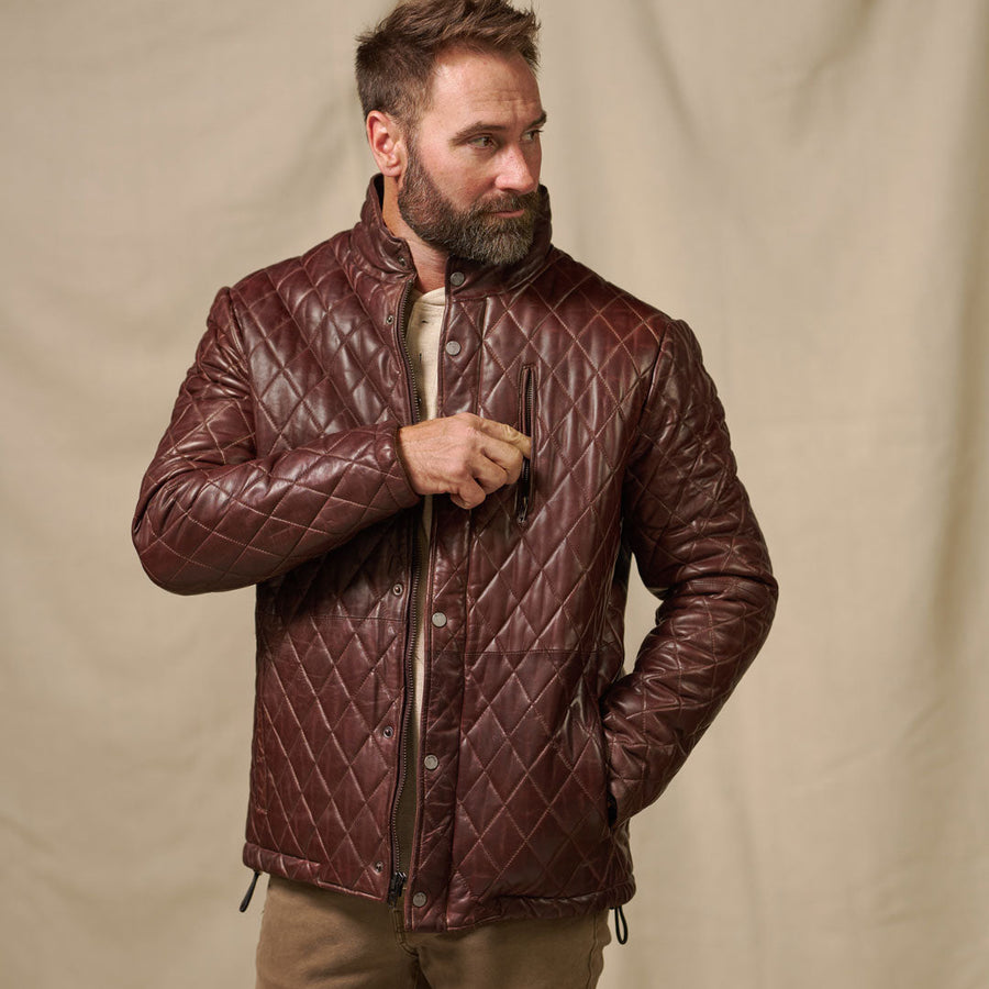 Highlands Quilted Jacket - Mahogany Rich Vintage Brown 