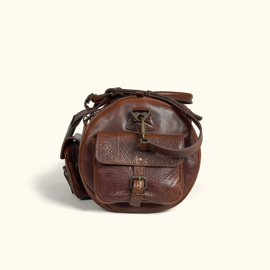 45 L Duffle Travel Bag in Buffalo Grain Pebble Patina Texture