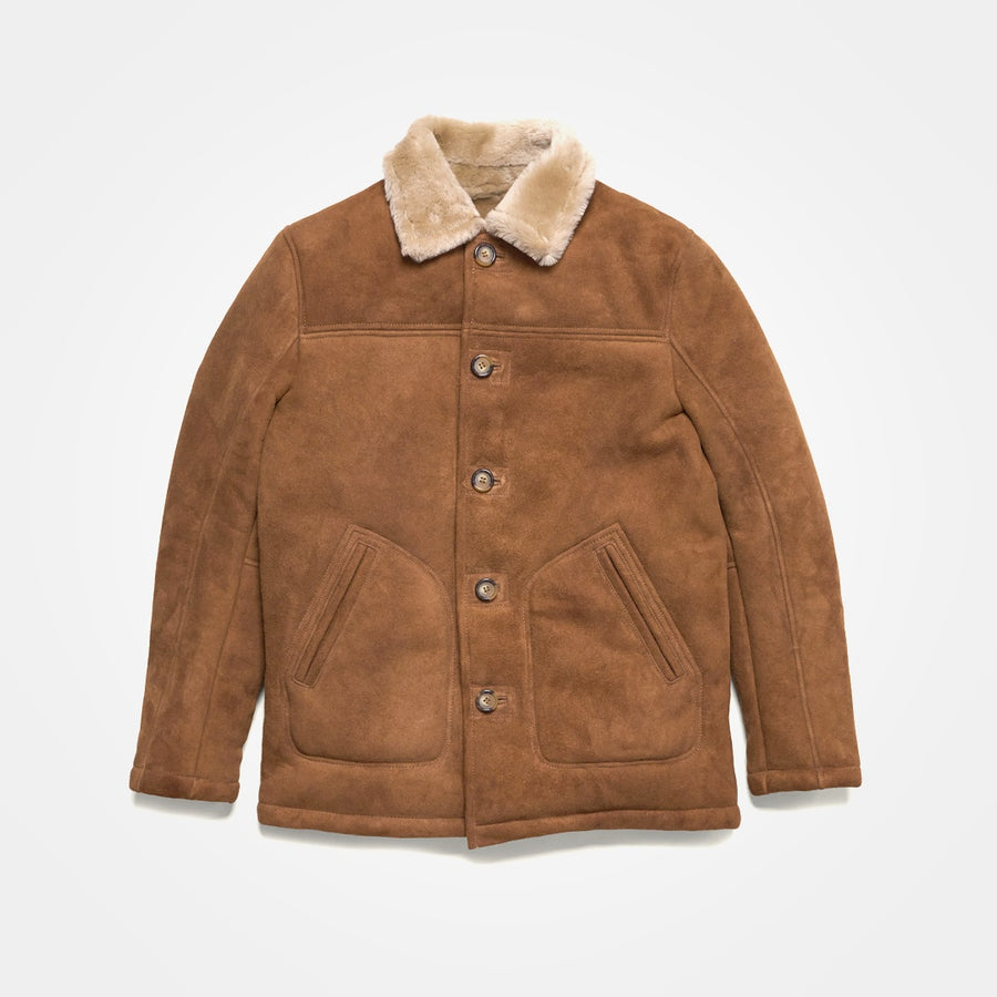 Shearling Wool Coat Durango Jacket - Saddle Tan Brown