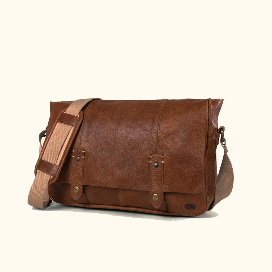Walker Leather Vintage Messenger Bag - Postal Full Grain