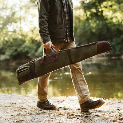 Dakota Shotgun Case | Waxed Canvas Green w/ Dark Briar Leather
