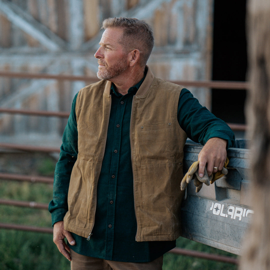 Men's Vintage canvas work vest hover