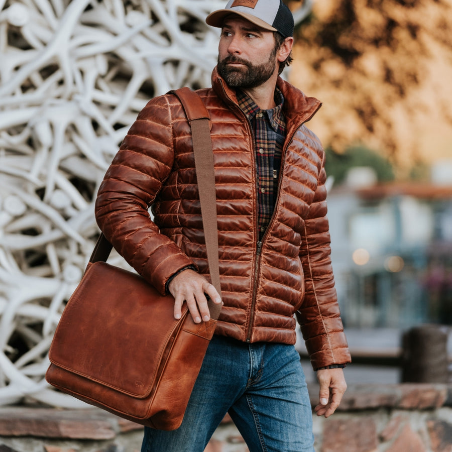 Leather Satchel Messenger Bag 