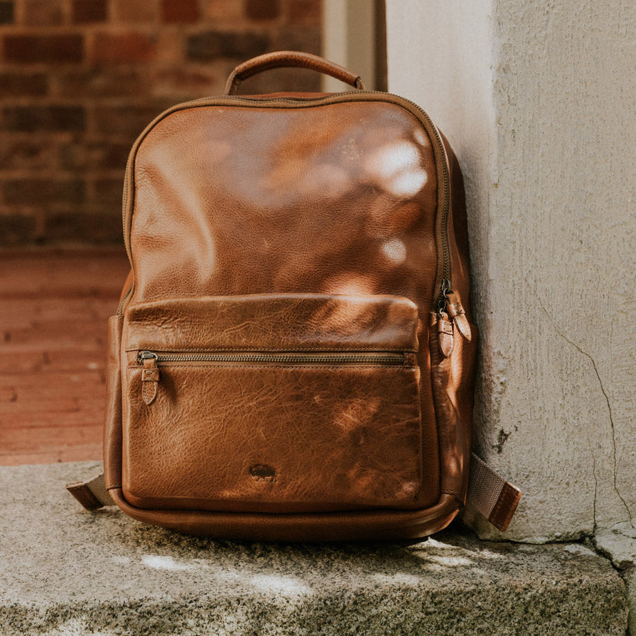 Walker Leather Backpack | Rustic Tan